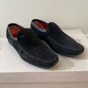 Ferragamo black suede loafers